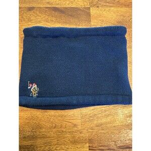 US Polo Assn. Navy Blue Men's Knit Neck Warmer Cowl Snood Scarf Embroidered Logo